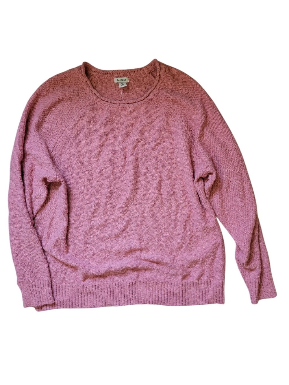 LL BEAN Cotton Slub Rollneck Sweater XL